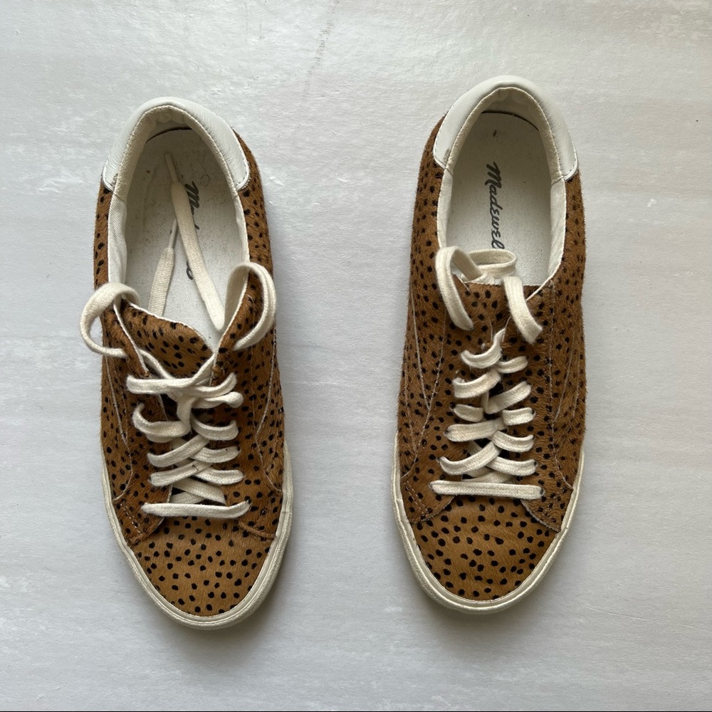 Madewell calf hair tennis shoes